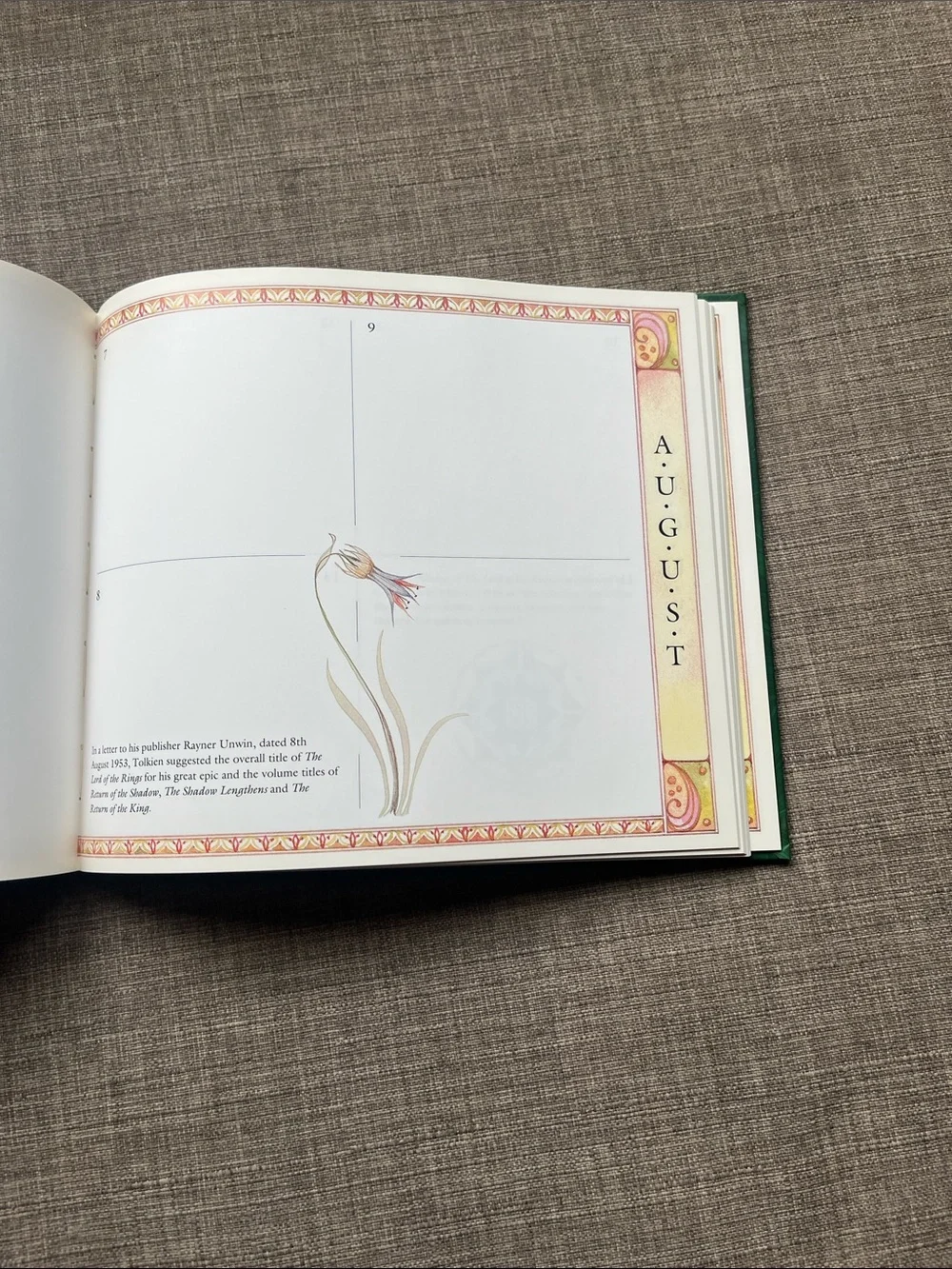 Tolkein Book of Days Daily Calendar Task Journal Lord of the Rings